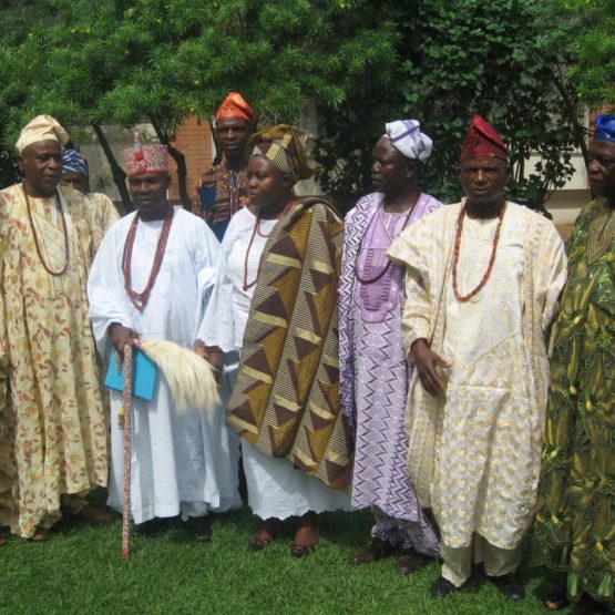 Kabiyesi Oba Sunday Adewumi and Olori with some High Chiefs