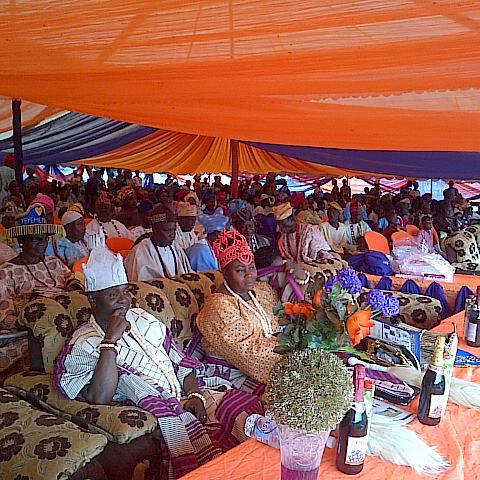 Oba Sunday Adewumi, his wife and some other dignitaries during 2015 Igogo Day Celebration and Cultural Fiesta