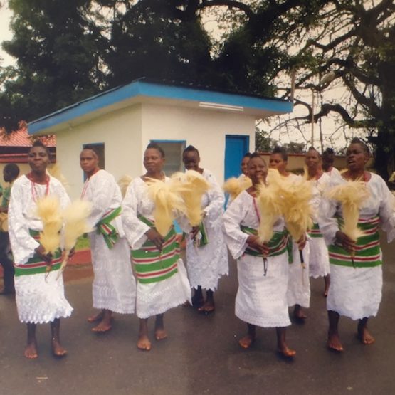 The Oloris of Onigogo displaying at the palace gate of Ooni of Ife